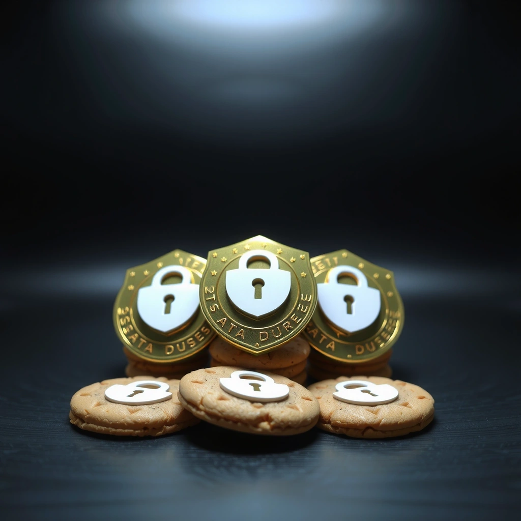 Data security visualization showing encrypted cookies